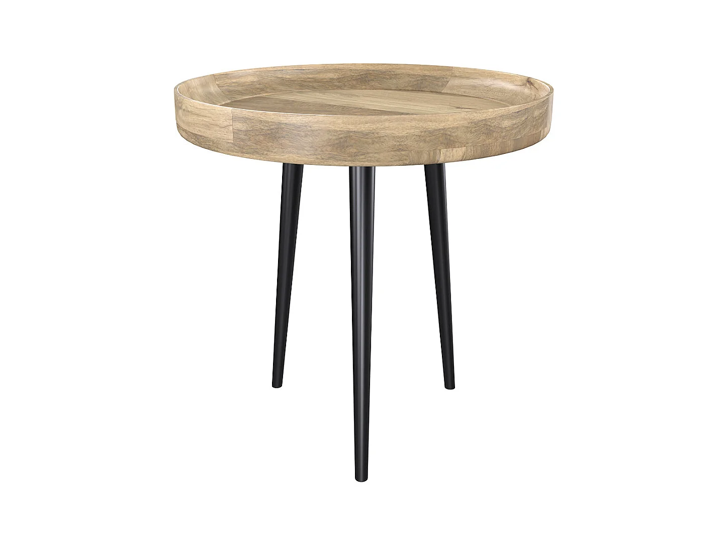 Tavolino rotondo in legno di mango chiaro - Palak