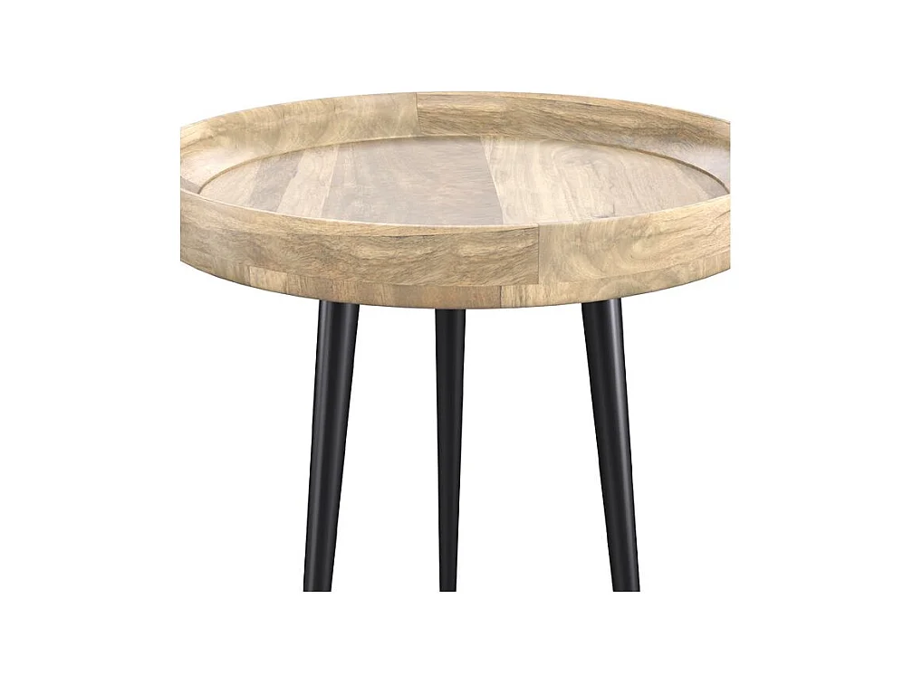 Tavolino rotondo in legno di mango chiaro - Palak