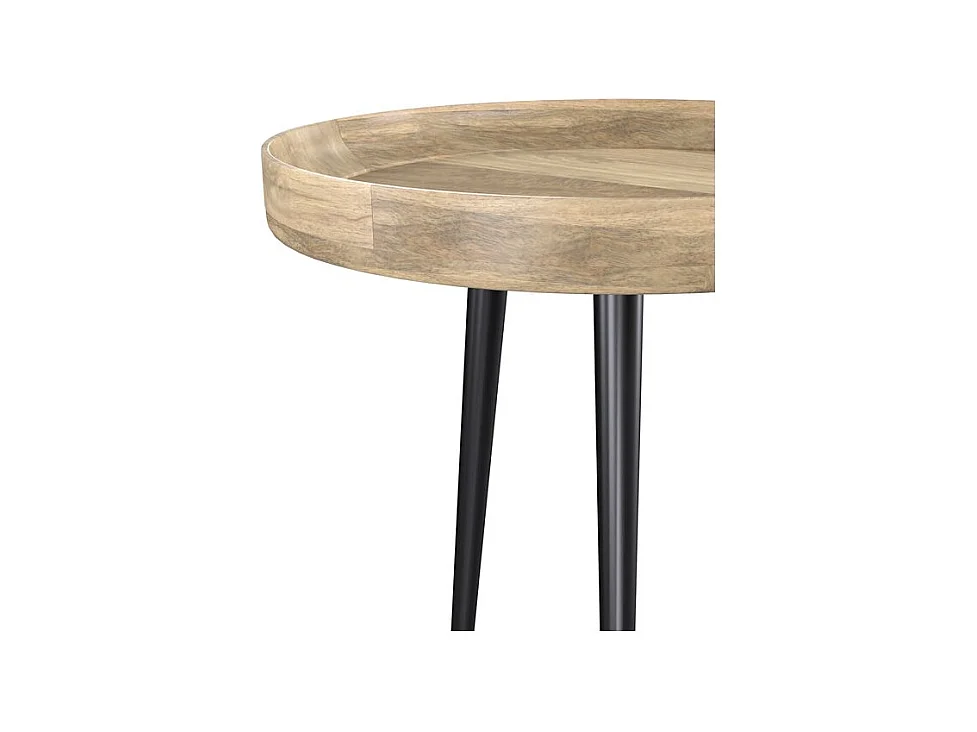 Tavolino rotondo in legno di mango chiaro - Palak