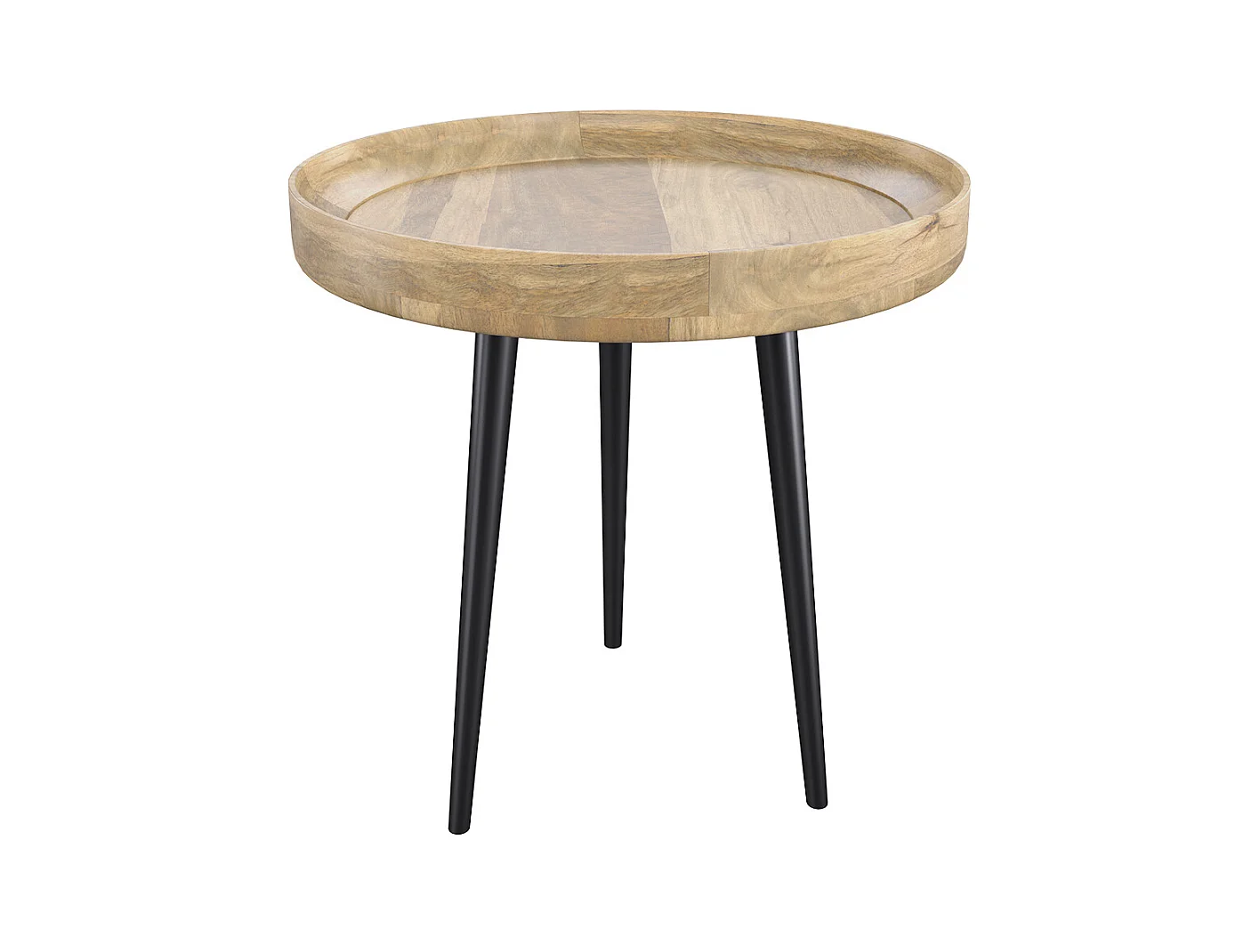 Table d'appoint ronde en bois de manguier clair D40 cm - Palak