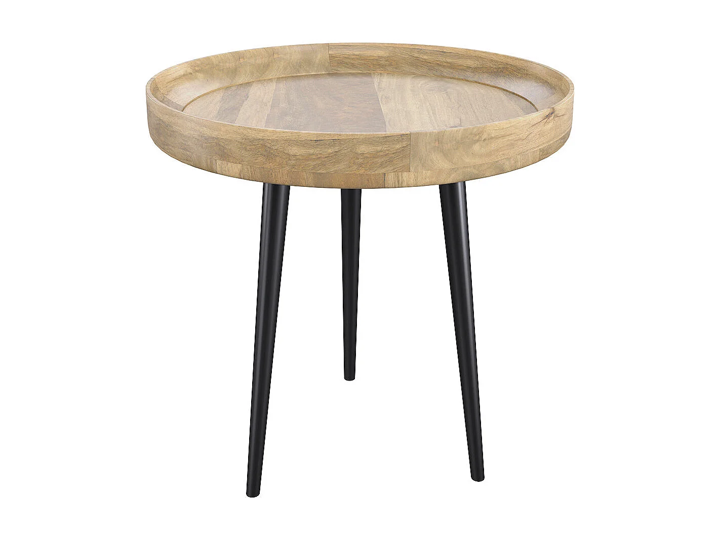 Table d'appoint ronde en bois de manguier clair D40 cm - Palak