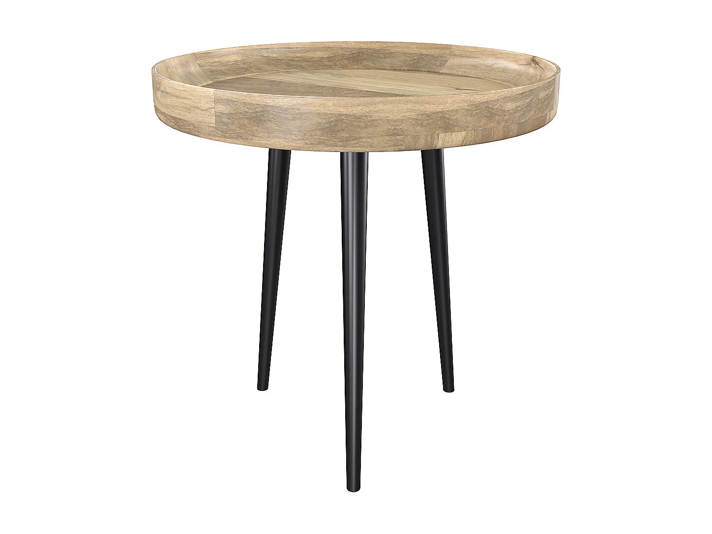 Table d'appoint ronde en bois de manguier clair D40 cm - Palak