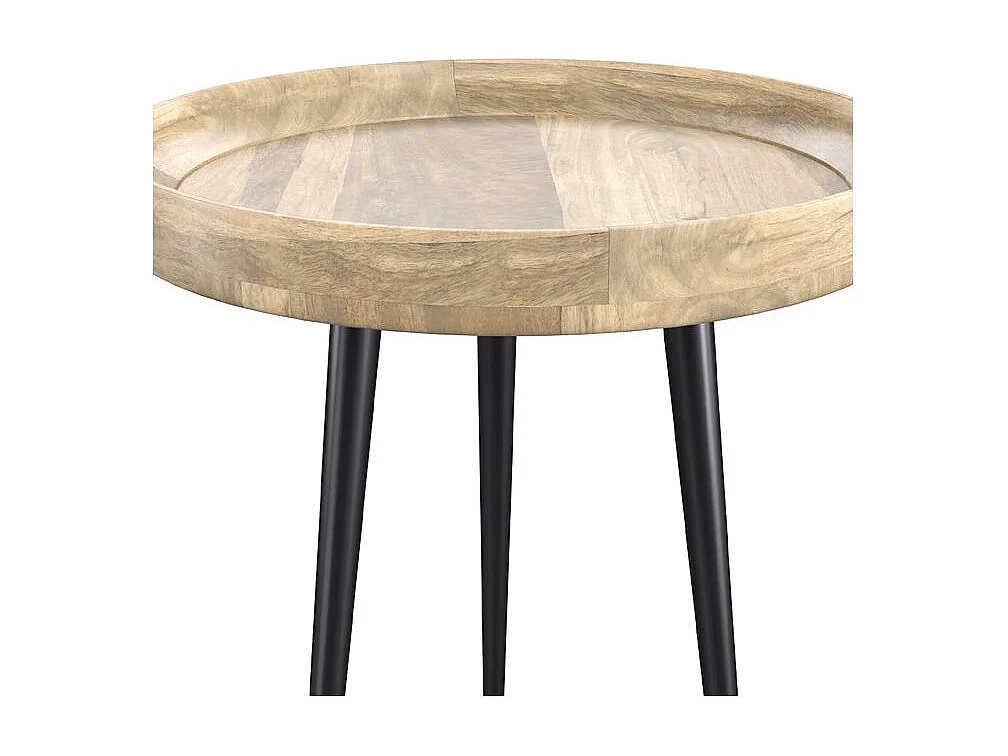 Table d'appoint ronde en bois de manguier clair D40 cm - Palak