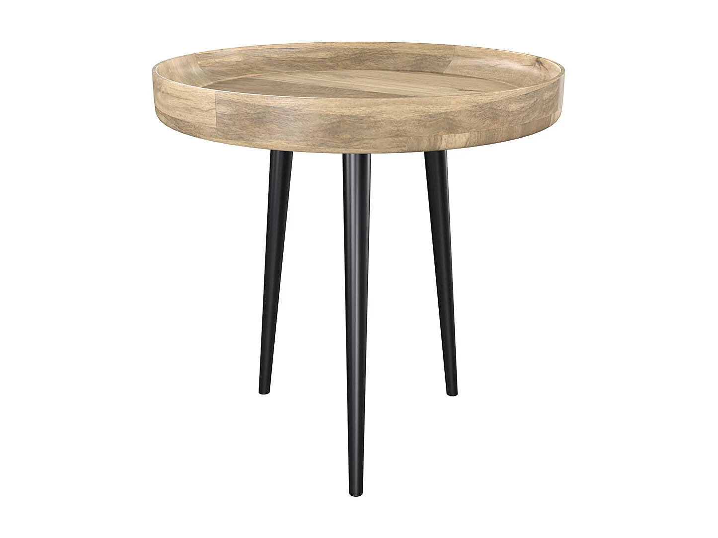 Table d'appoint ronde en bois de manguier clair D40 cm - Palak