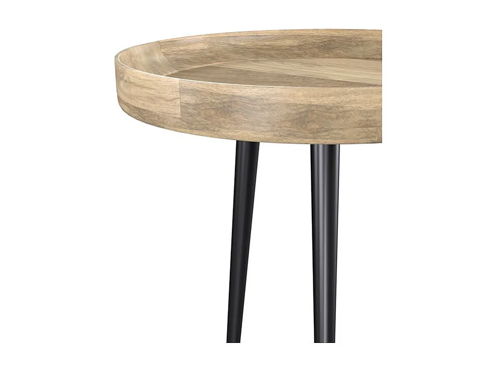 Table d'appoint ronde en bois de manguier clair D40 cm - Palak