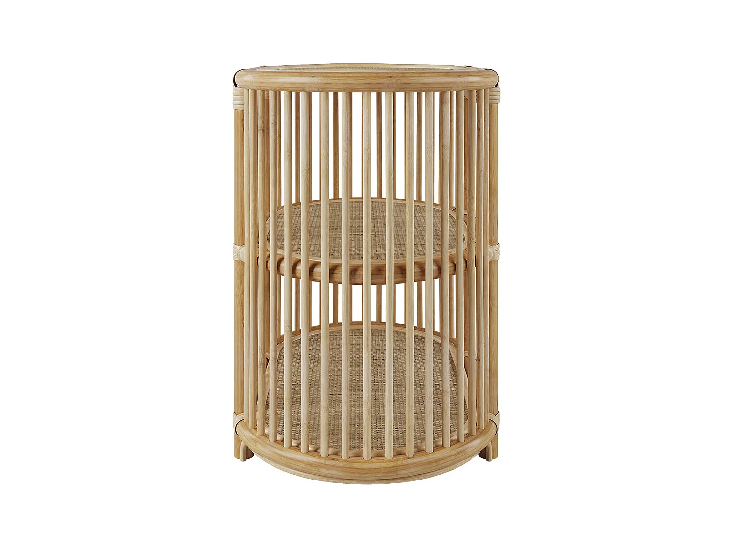 Table d'appoint 2 étagères en rotin naturel - Marthe