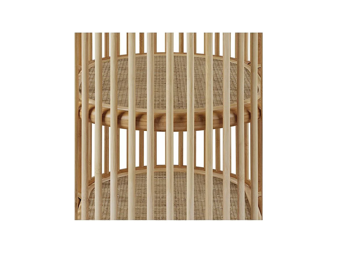 Table d'appoint 2 étagères en rotin naturel - Marthe