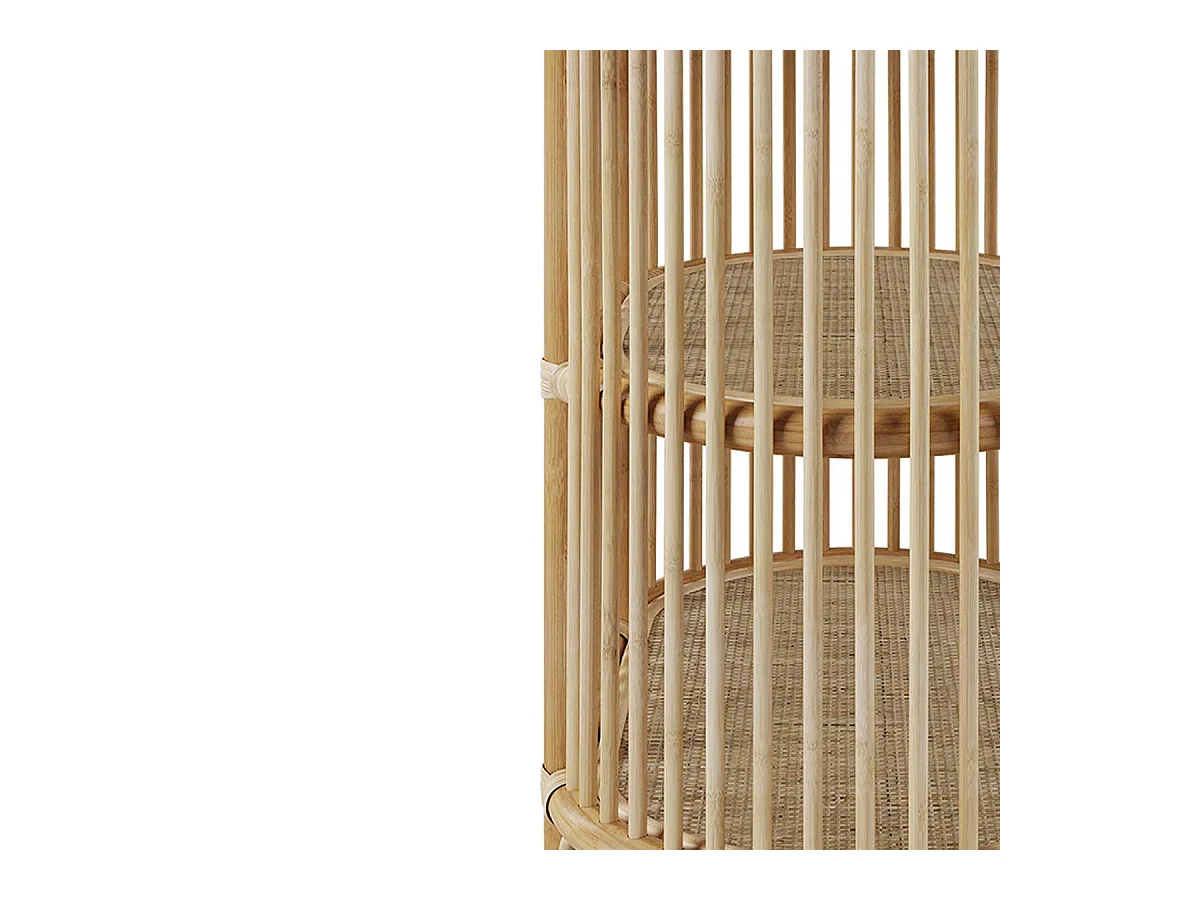 Table d'appoint 2 étagères en rotin naturel - Marthe