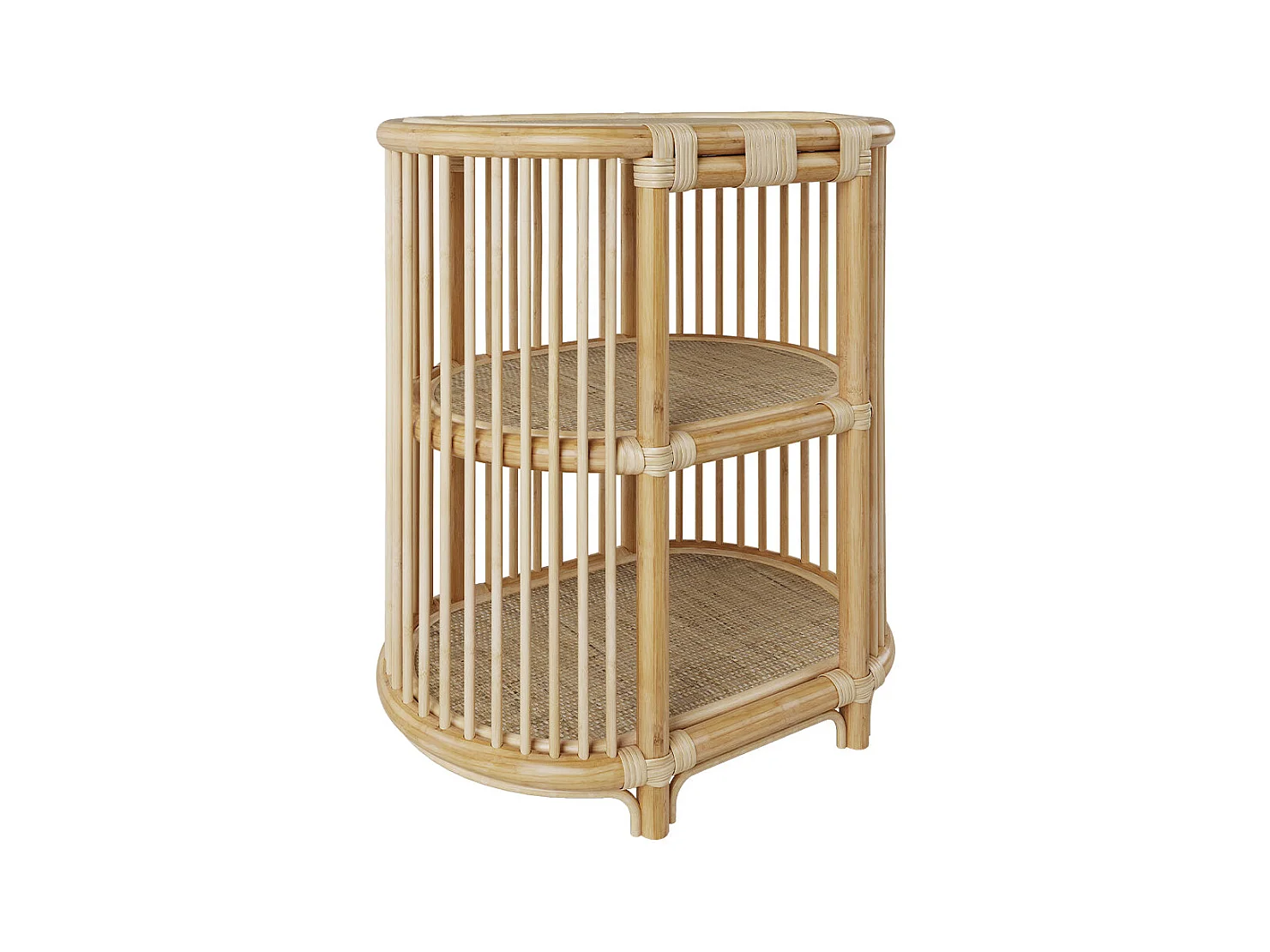 Table d'appoint 2 étagères en rotin naturel - Marthe