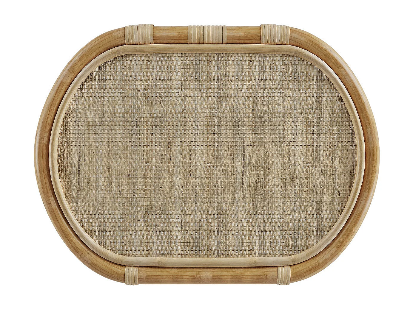 Mesa auxiliar de ratán natural con 2 estantes - Marthe