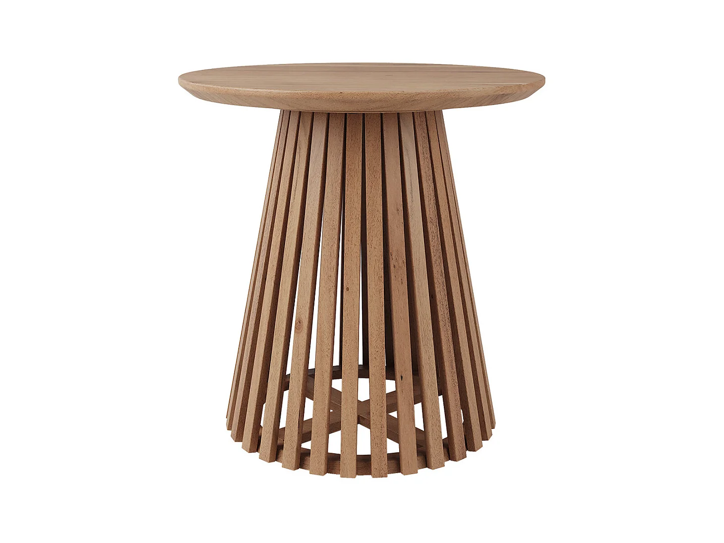 Table d'appoint ronde bois clair en bois d'acacia D50 cm - Képès