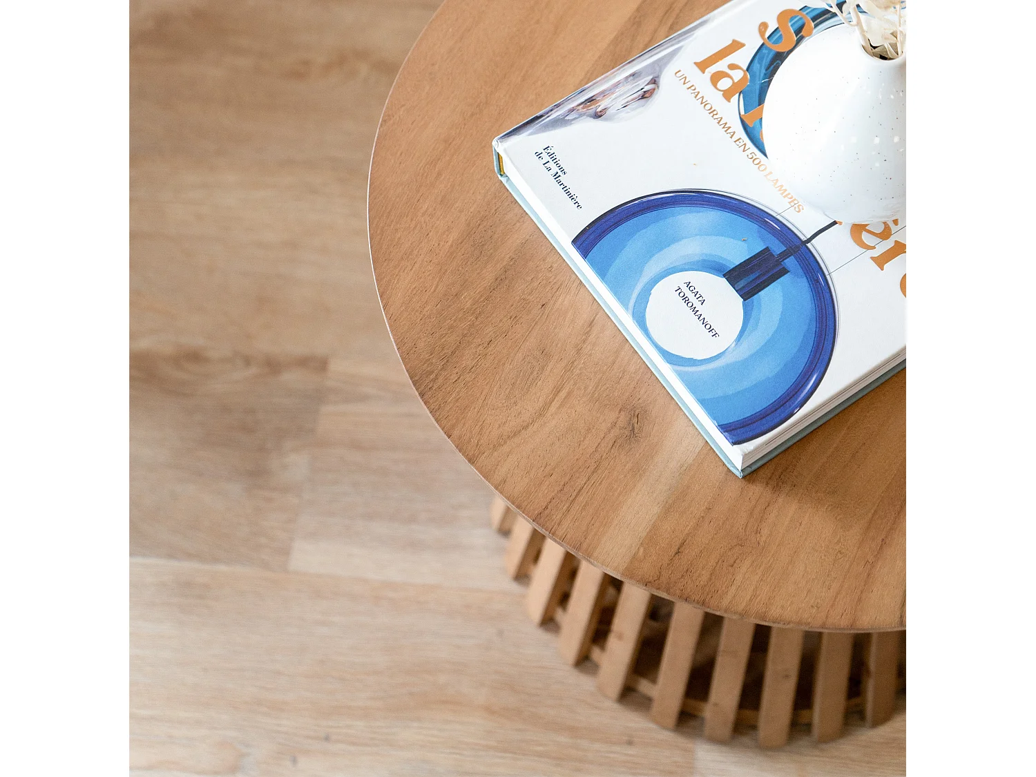 Mesa auxiliar redonda ÿ50 cm en madera de acacia - Képès