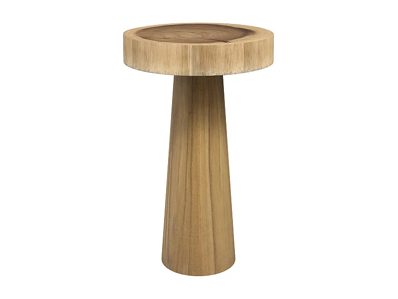 Mesa auxiliar redonda en madera de suar D35 cm - Janah