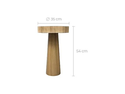 Tavolino rotondo in legno di suar D35 cm - Janah