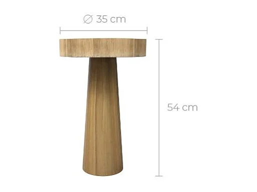 Tavolino rotondo in legno di suar D35 cm - Janah