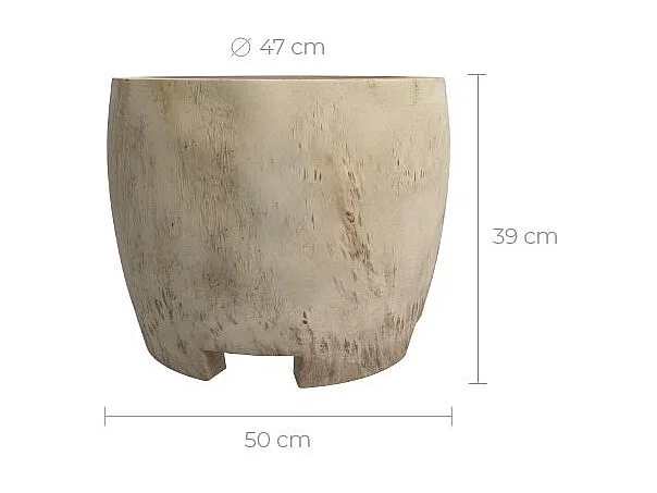 Table d'appoint ronde en bois de suar D50 cm - Toha