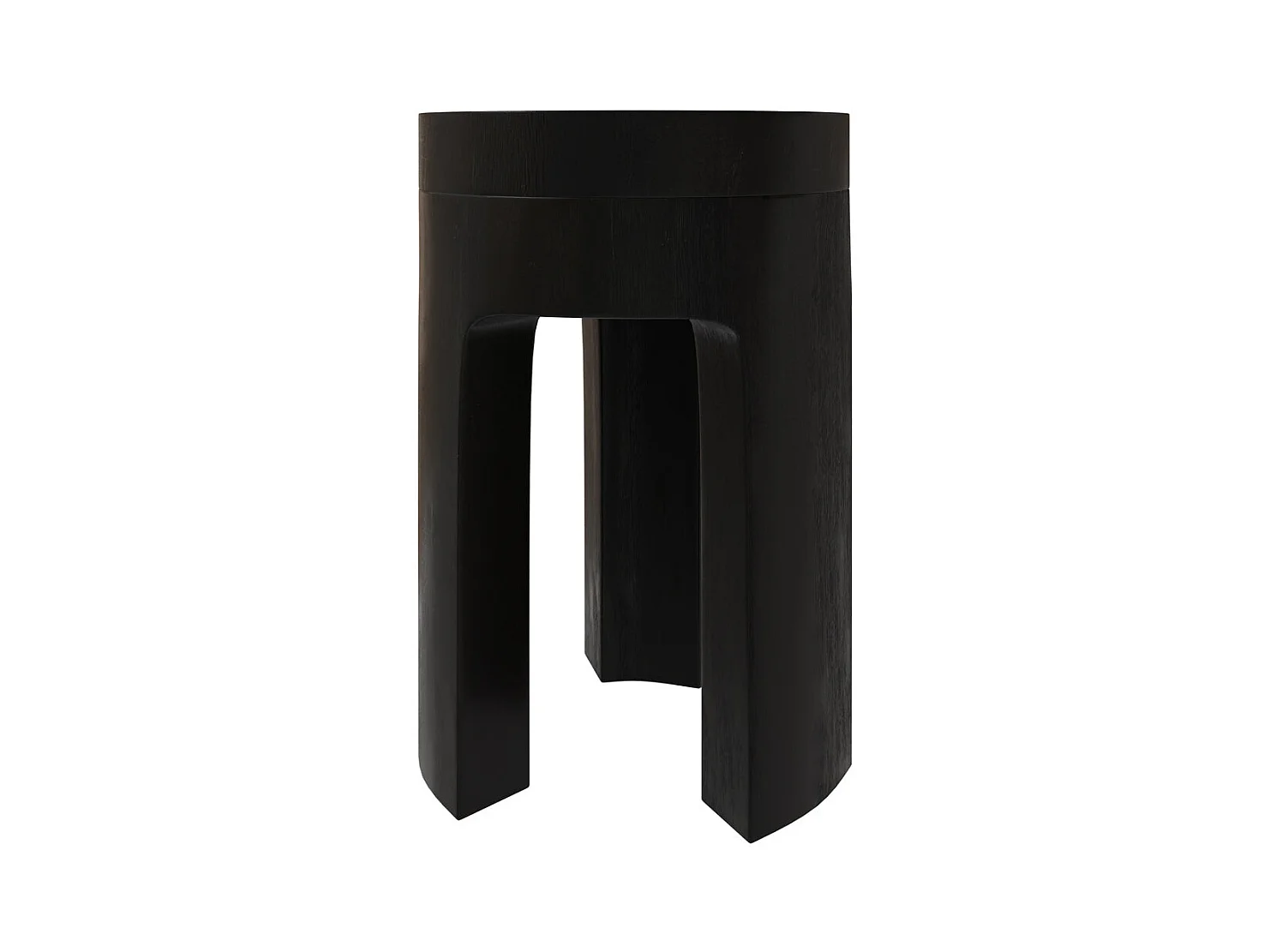 Table d'appoint noire en bois de suar D30 cm - Sonda