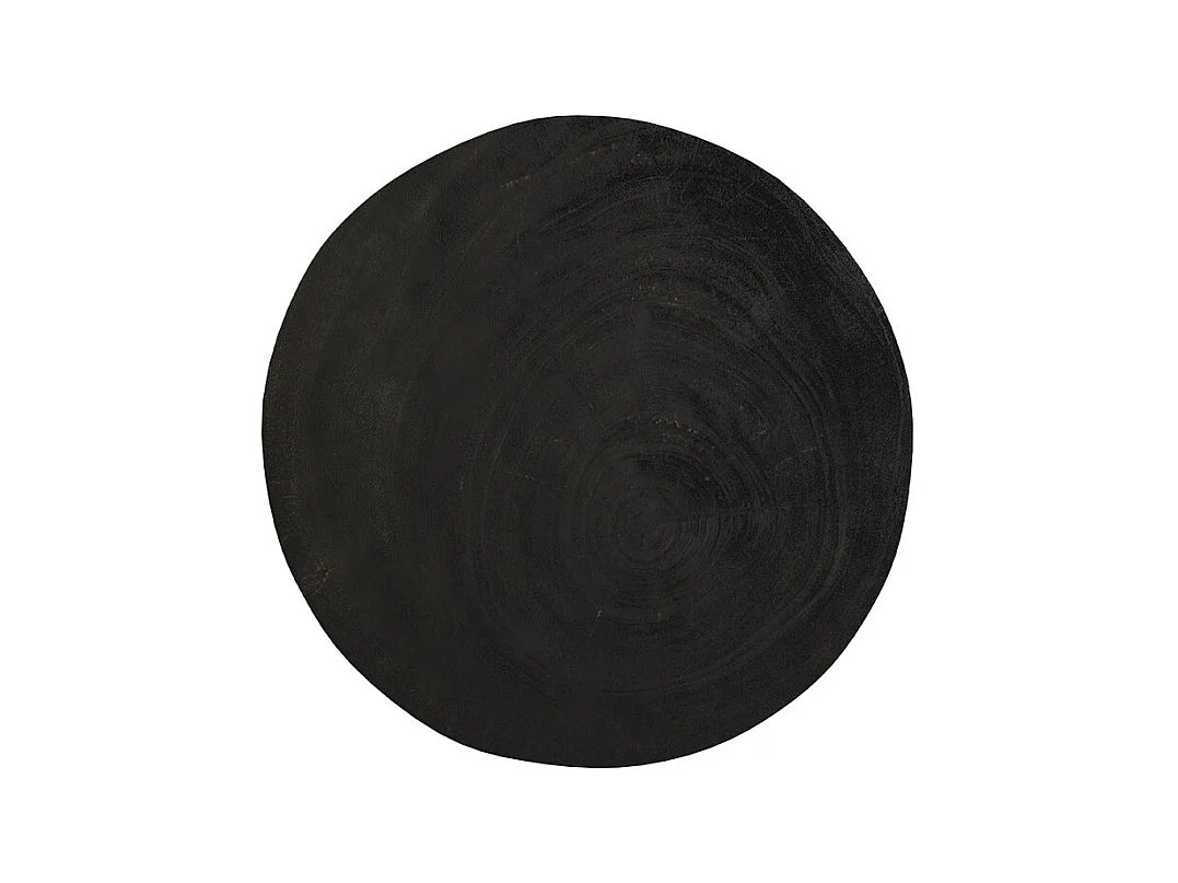 Table d'appoint noire en bois de suar D30 cm - Sonda