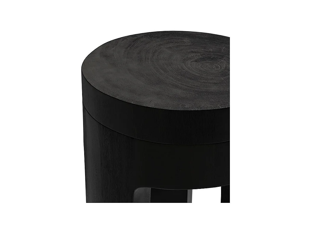 Table d'appoint noire en bois de suar D30 cm - Sonda