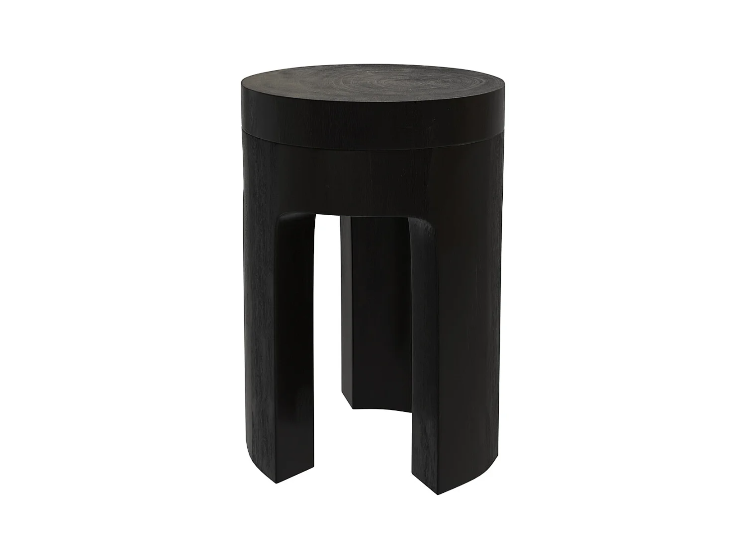 Table d'appoint noire en bois de suar D30 cm - Sonda