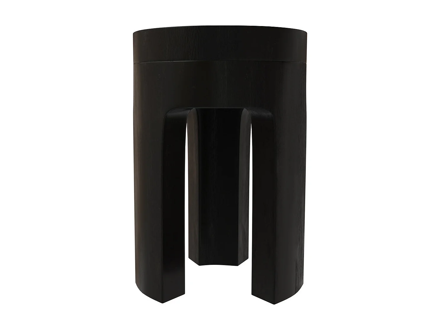 Table d'appoint noire en bois de suar D30 cm - Sonda