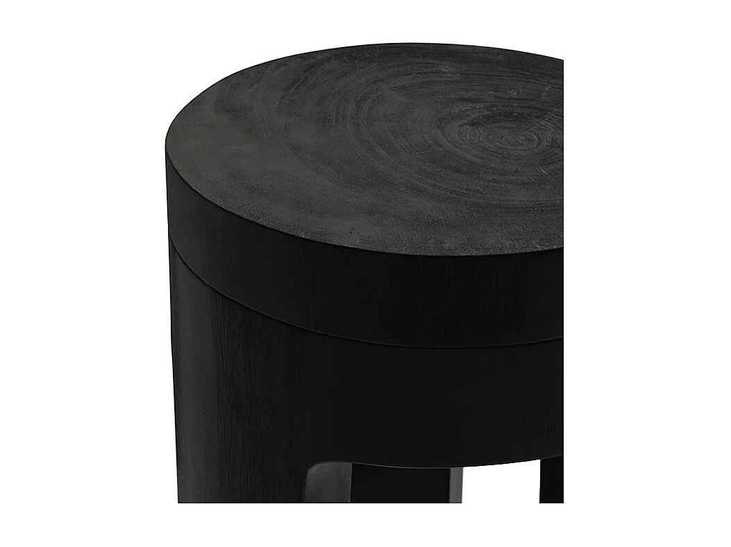 Table d'appoint noire en bois de suar D30 cm - Sonda