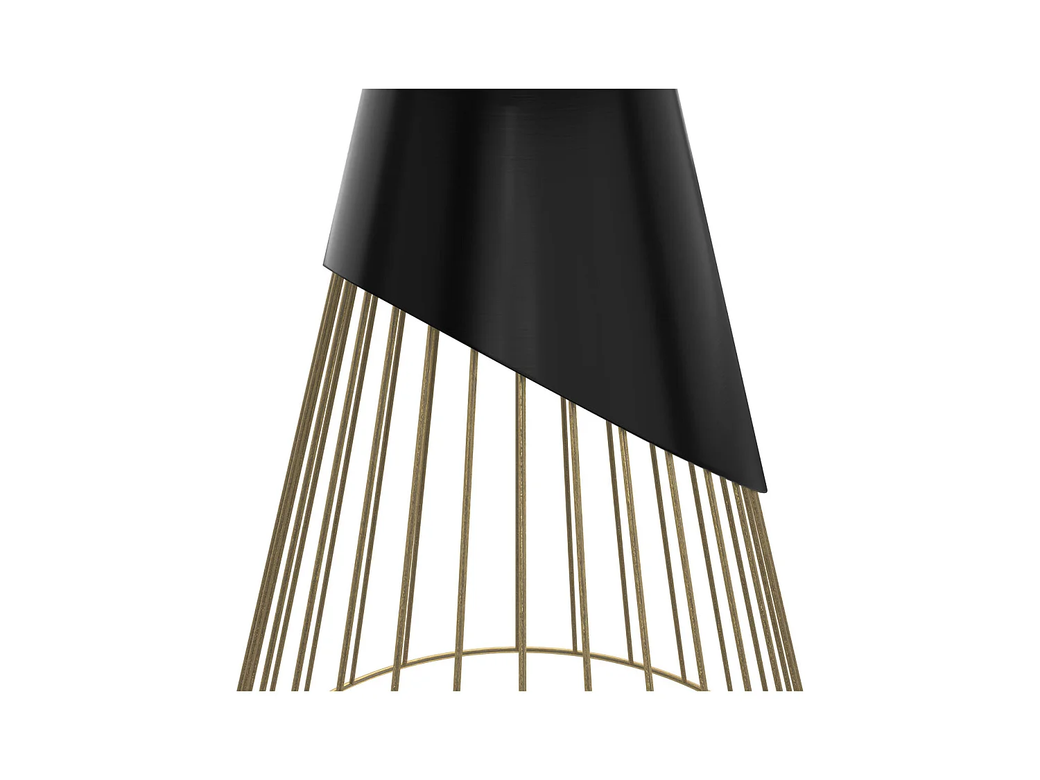 Mesa auxiliar redonda de metal negro y latón D45 cm - Corry