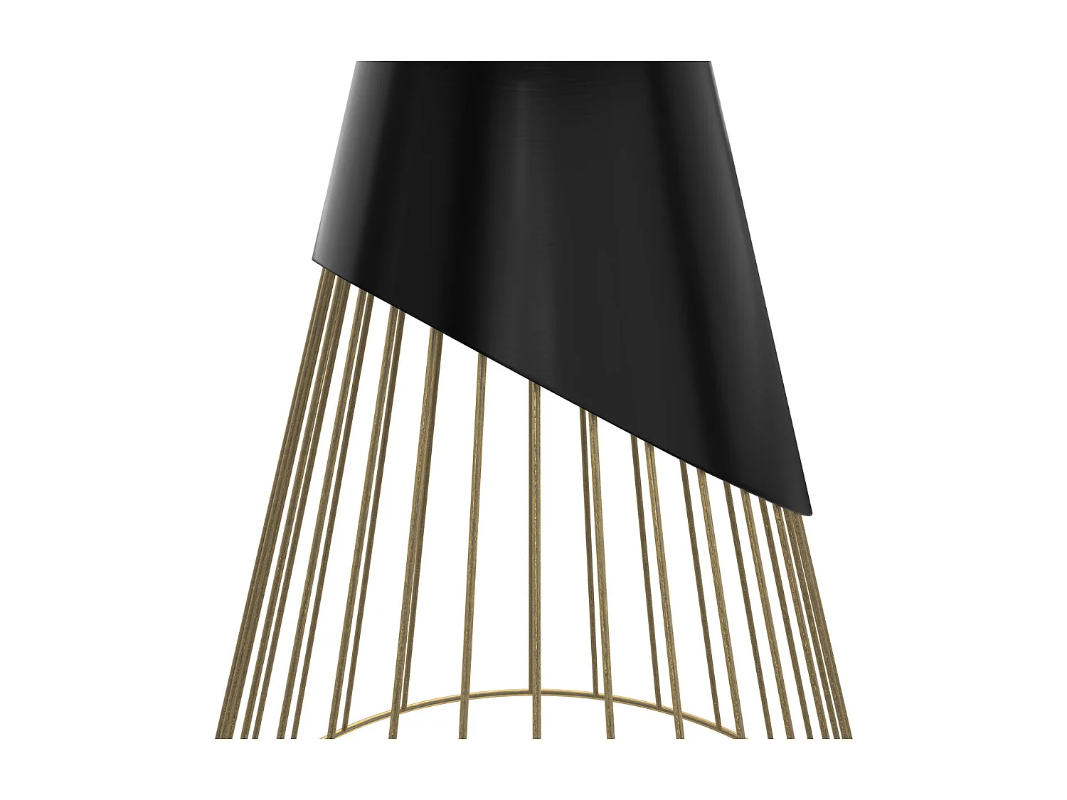 Mesa auxiliar redonda de metal negro y latón D45 cm - Corry