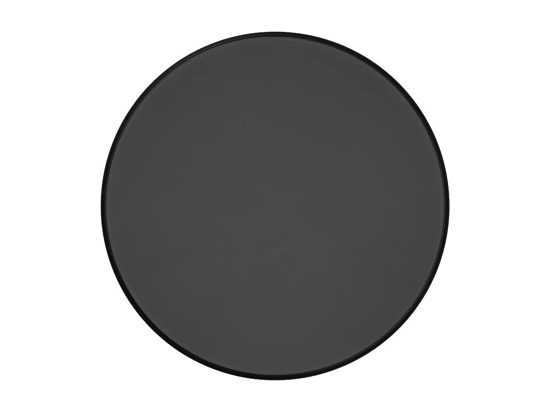 Mesa auxiliar redonda de metal negro y latón D45 cm - Corry