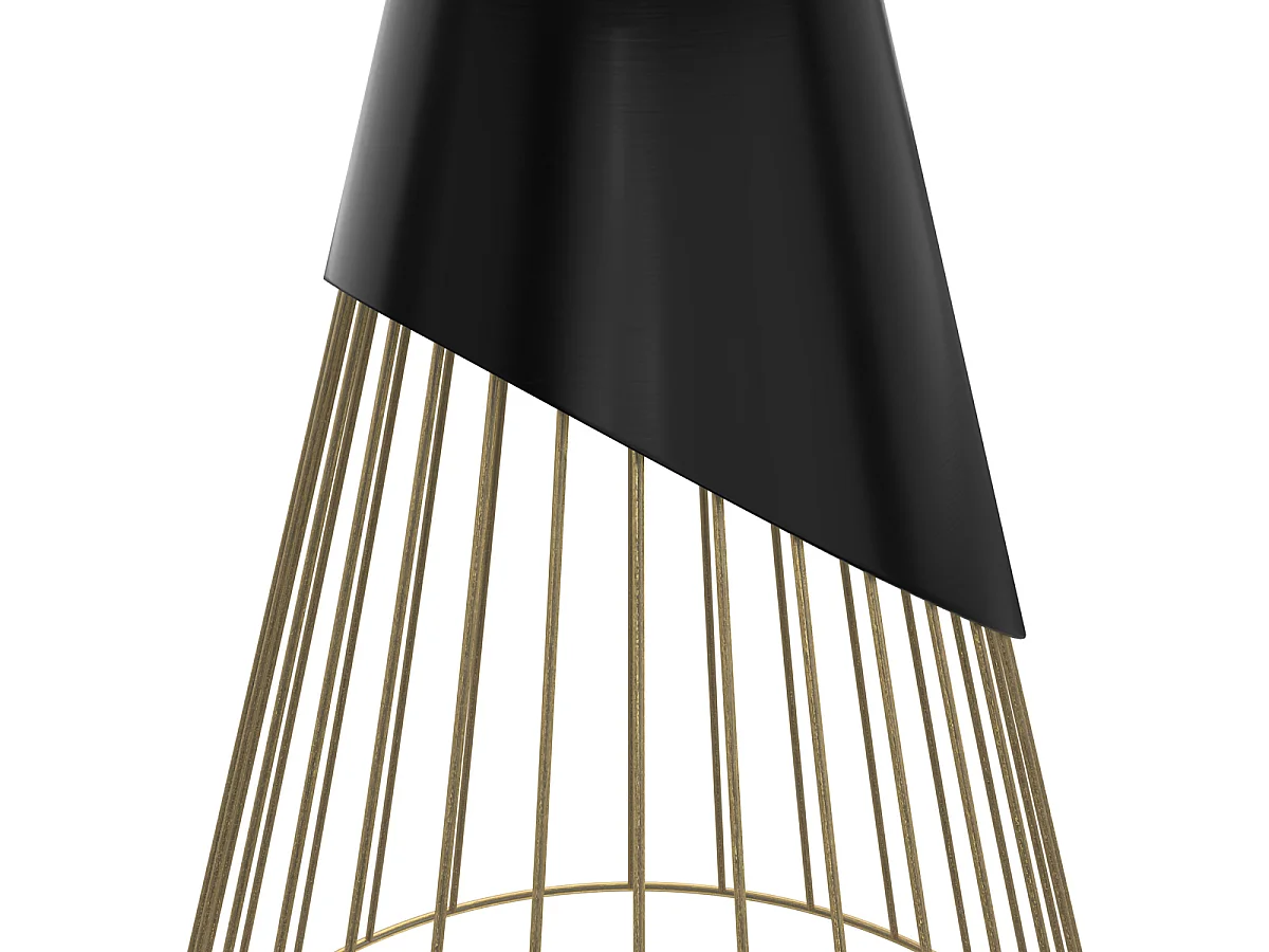 Tavolino rotondo in metallo nero e ottone D45 cm - Corry