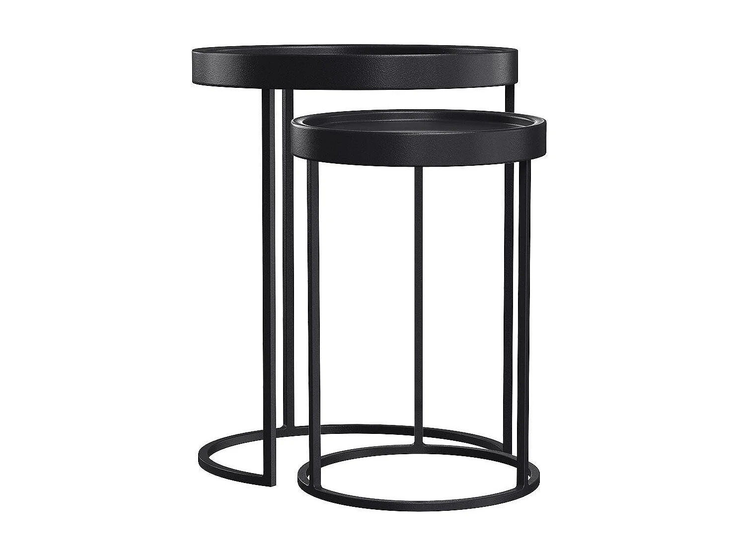 Tavolino in metallo nero (set di 2) - Swan