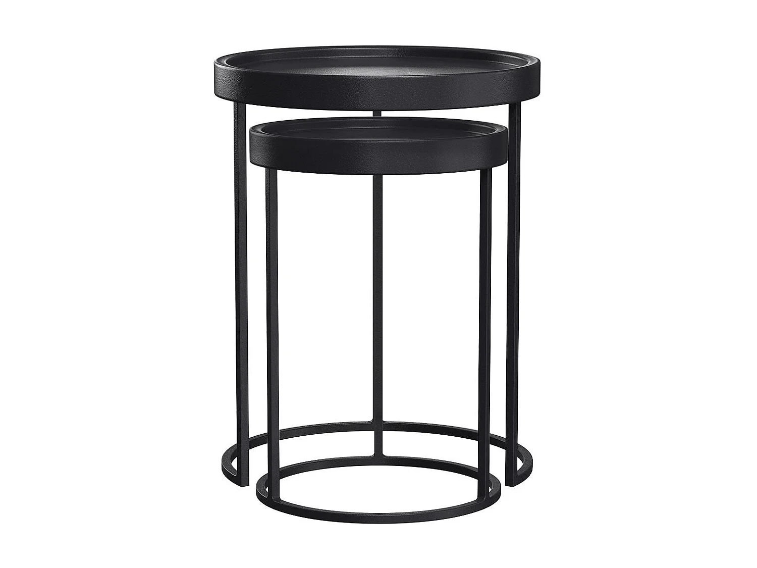 Tavolino in metallo nero (set di 2) - Swan