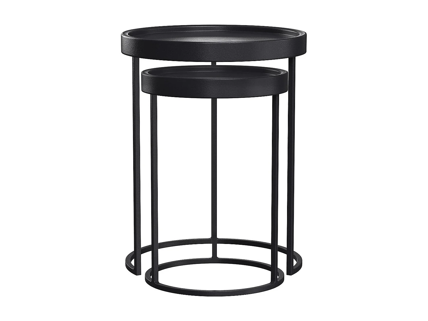 Tavolino in metallo nero (set di 2) - Swan