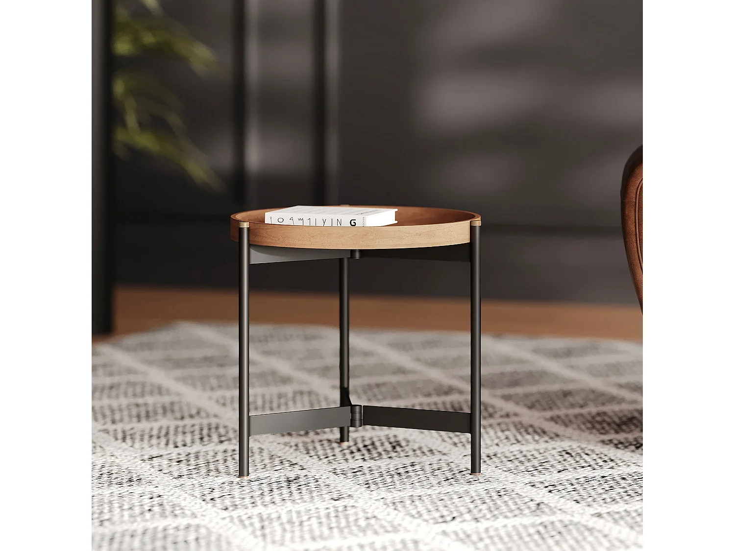 Runde Beistelltisch aus Holz D49 cm - Carter