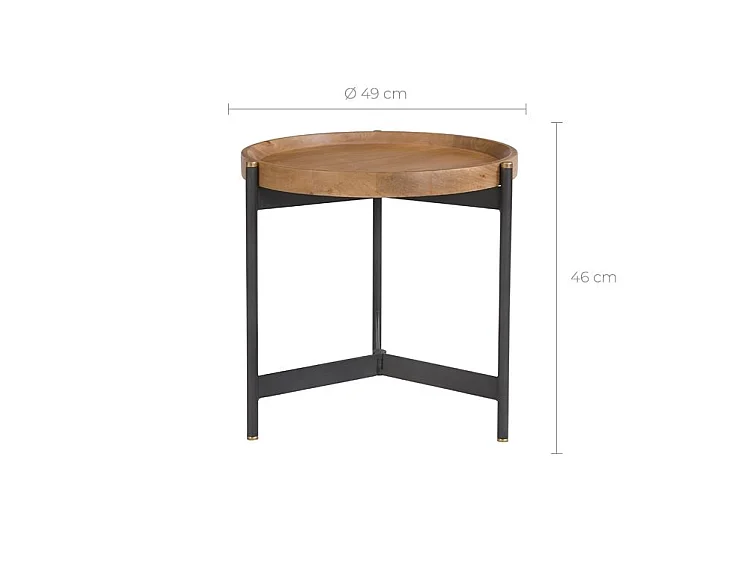 Runde Beistelltisch aus Holz D49 cm - Carter