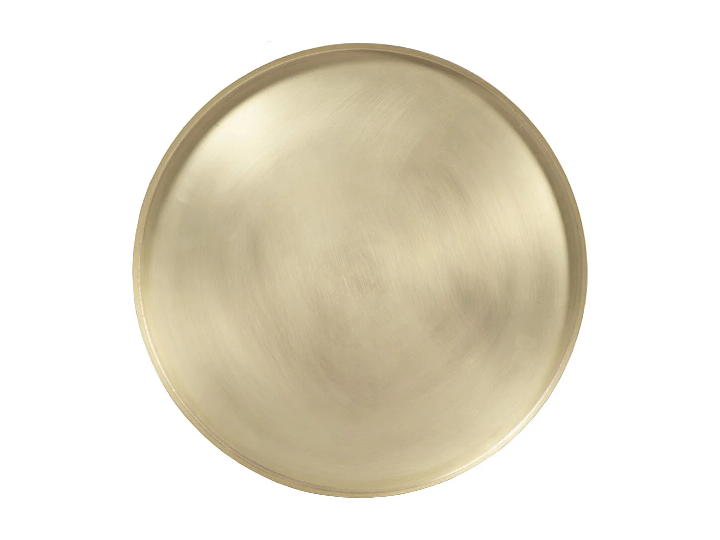 Table d'appoint ronde en métal bleu et laiton D45 cm - Lyne