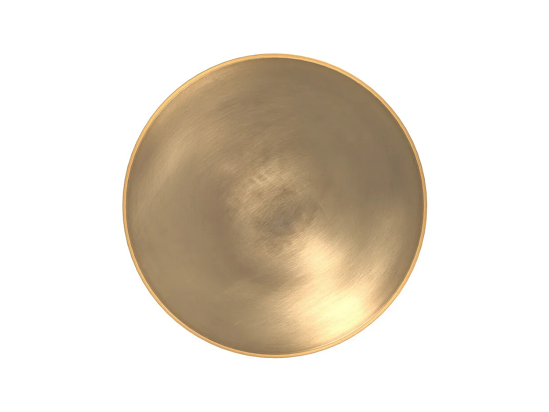 Mesa auxiliar redonda de metal verde agua y latón D40 cm - Lyne