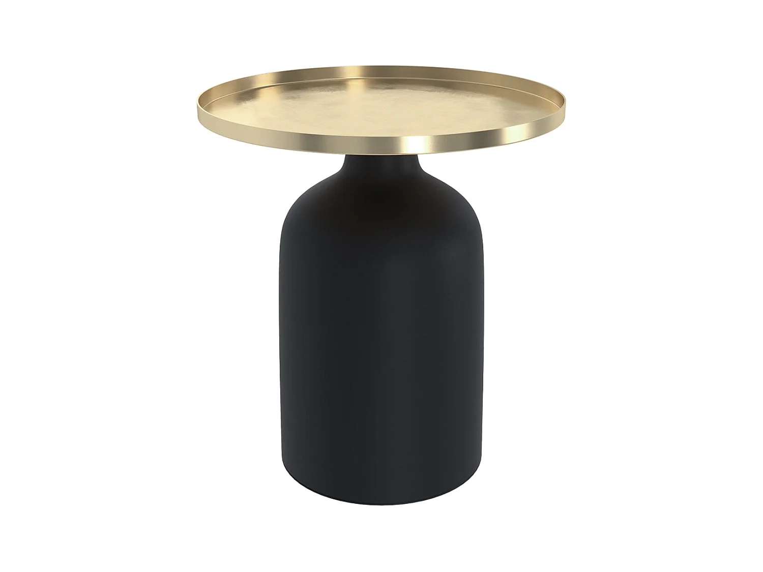 Table d'appoint ronde en métal noir et laiton D45 cm - Lyne