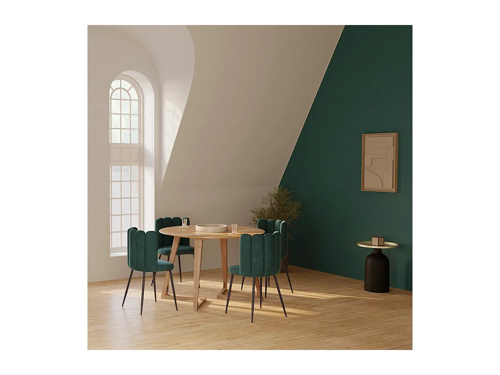 Table d'appoint ronde en métal noir et laiton D45 cm - Lyne