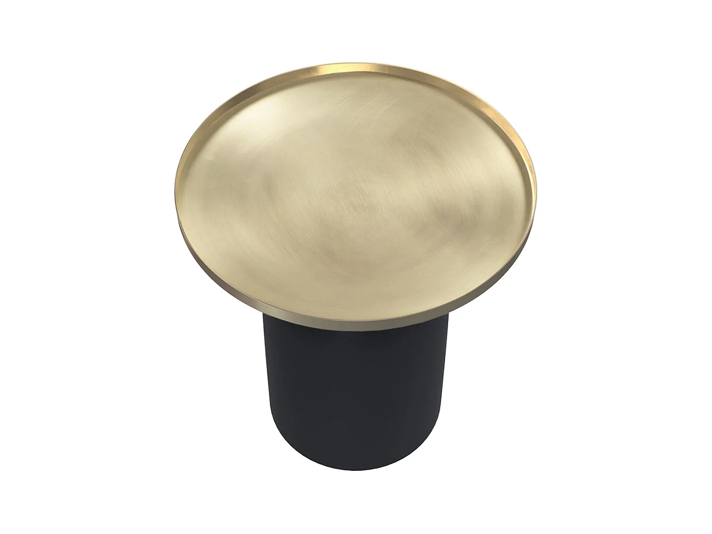 Table d'appoint ronde en métal noir et laiton D45 cm - Lyne