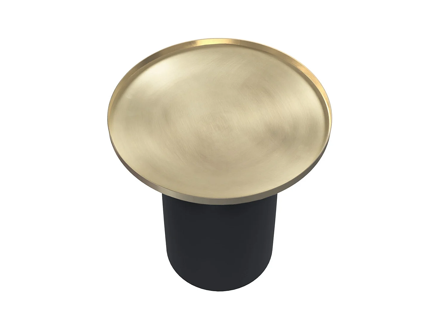 Table d'appoint ronde en métal noir et laiton D45 cm - Lyne