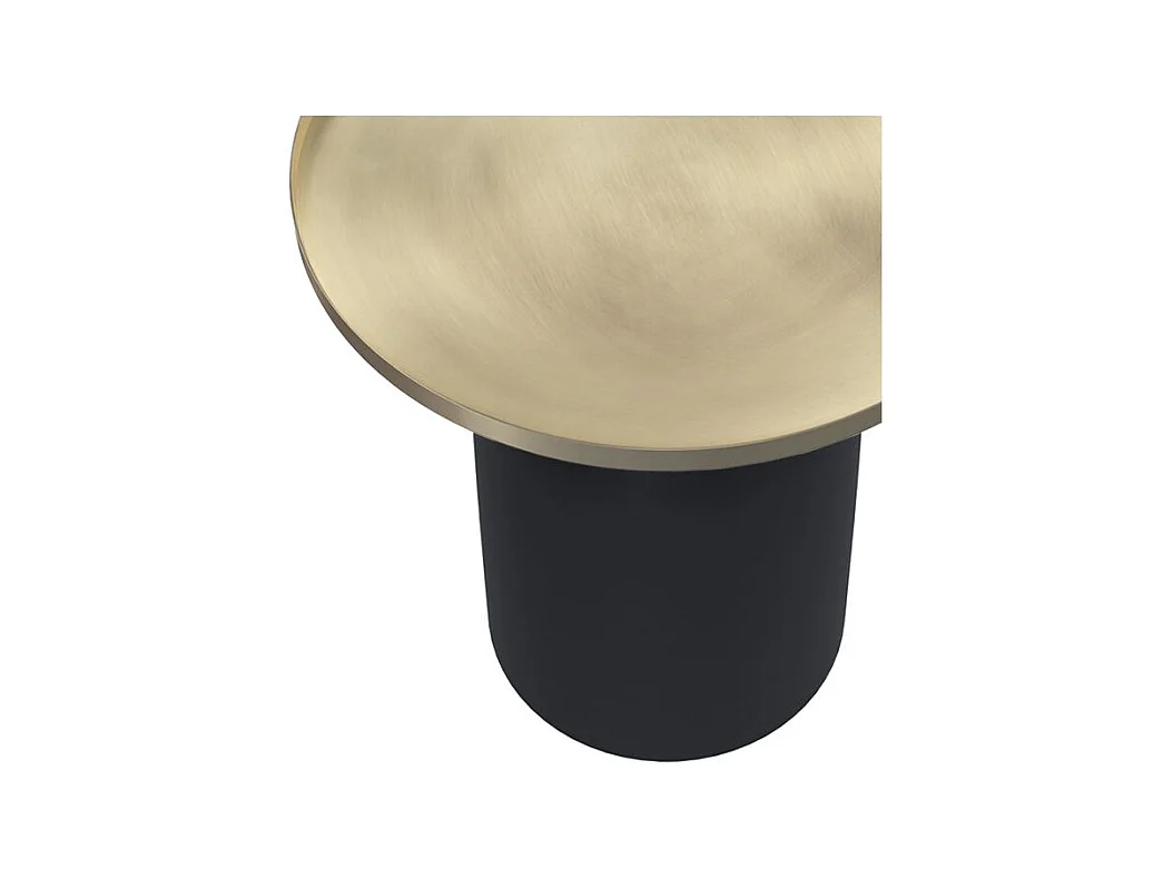 Table d'appoint ronde en métal noir et laiton D45 cm - Lyne