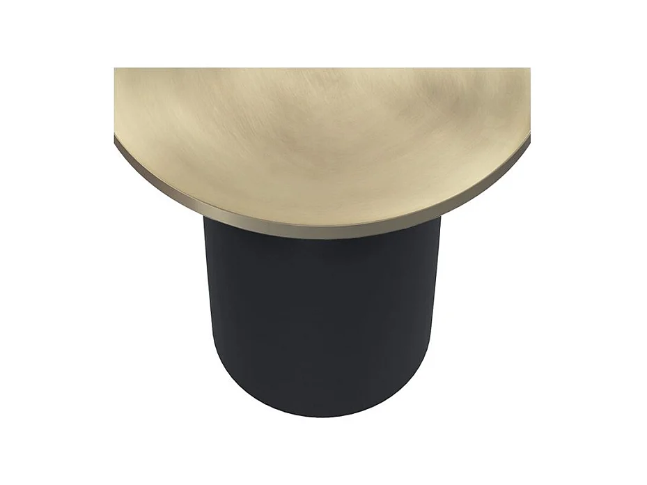 Table d'appoint ronde en métal noir et laiton D45 cm - Lyne