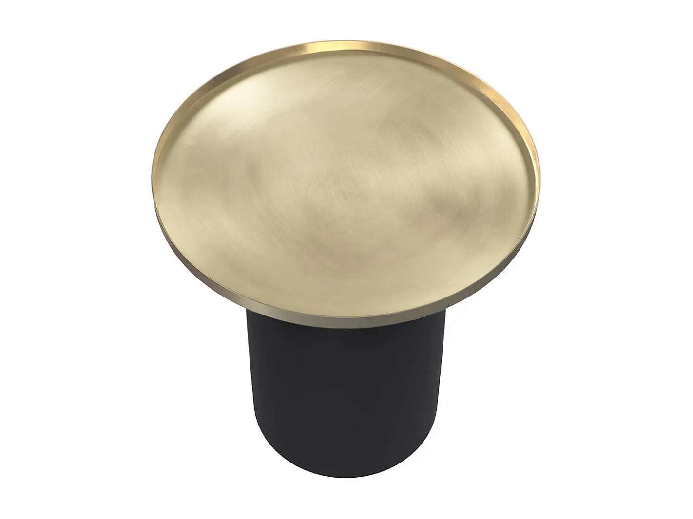 Mesa auxiliar redonda de metal negro y latón - Lyne