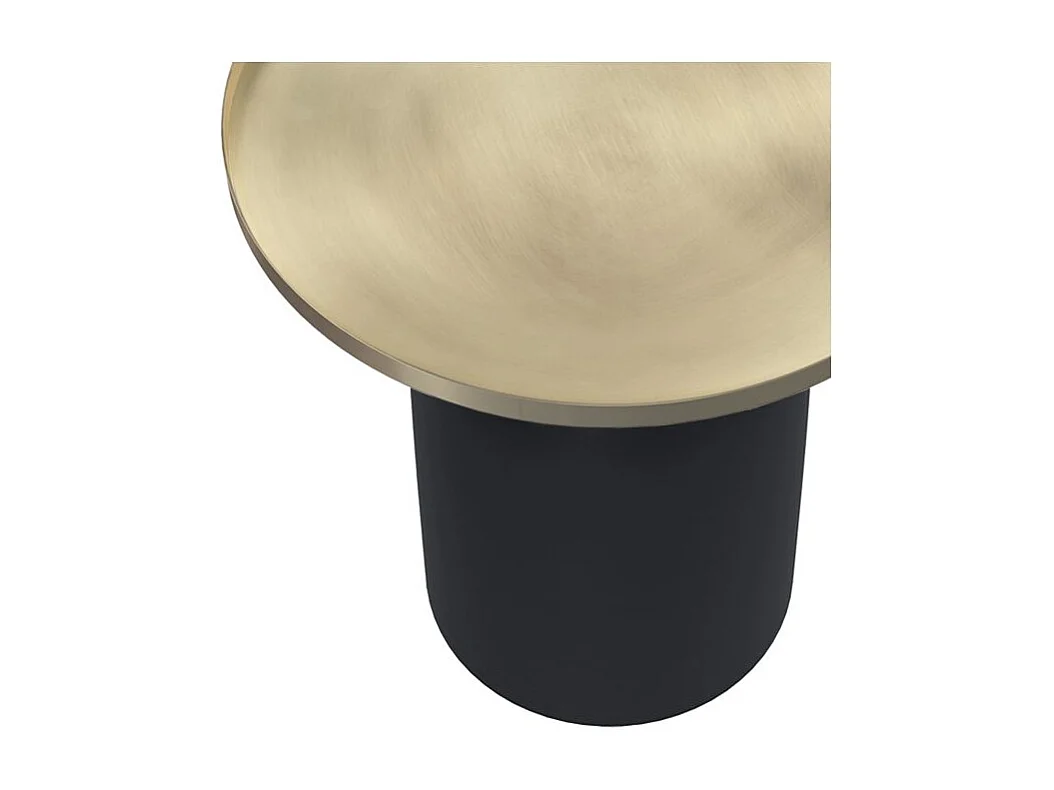 Mesa auxiliar redonda de metal negro y latón - Lyne