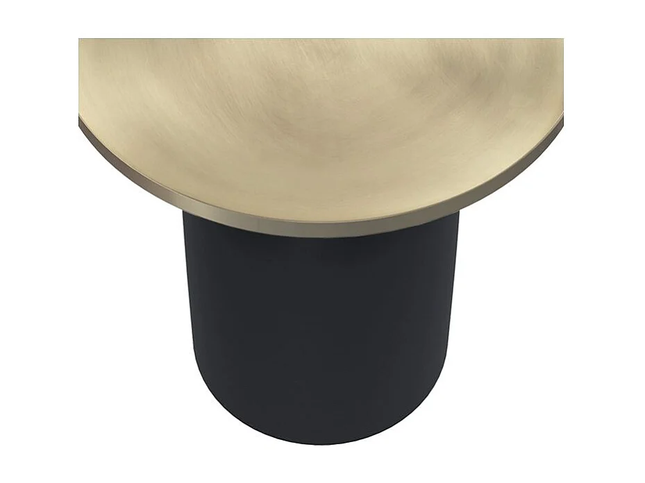 Mesa auxiliar redonda de metal negro y latón - Lyne