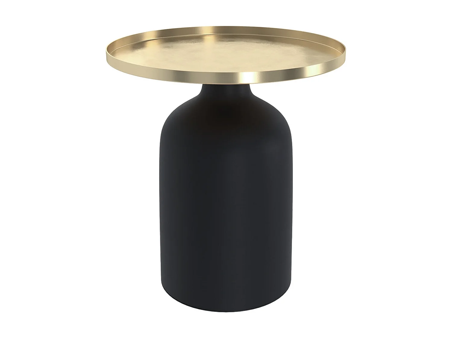 Table d'appoint ronde en métal noir et laiton D45 cm - Lyne