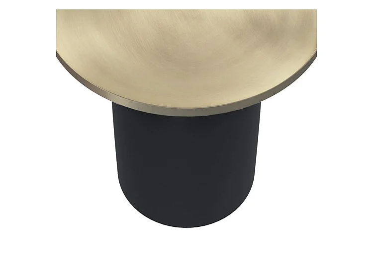 Table d'appoint ronde en métal noir et laiton D45 cm - Lyne