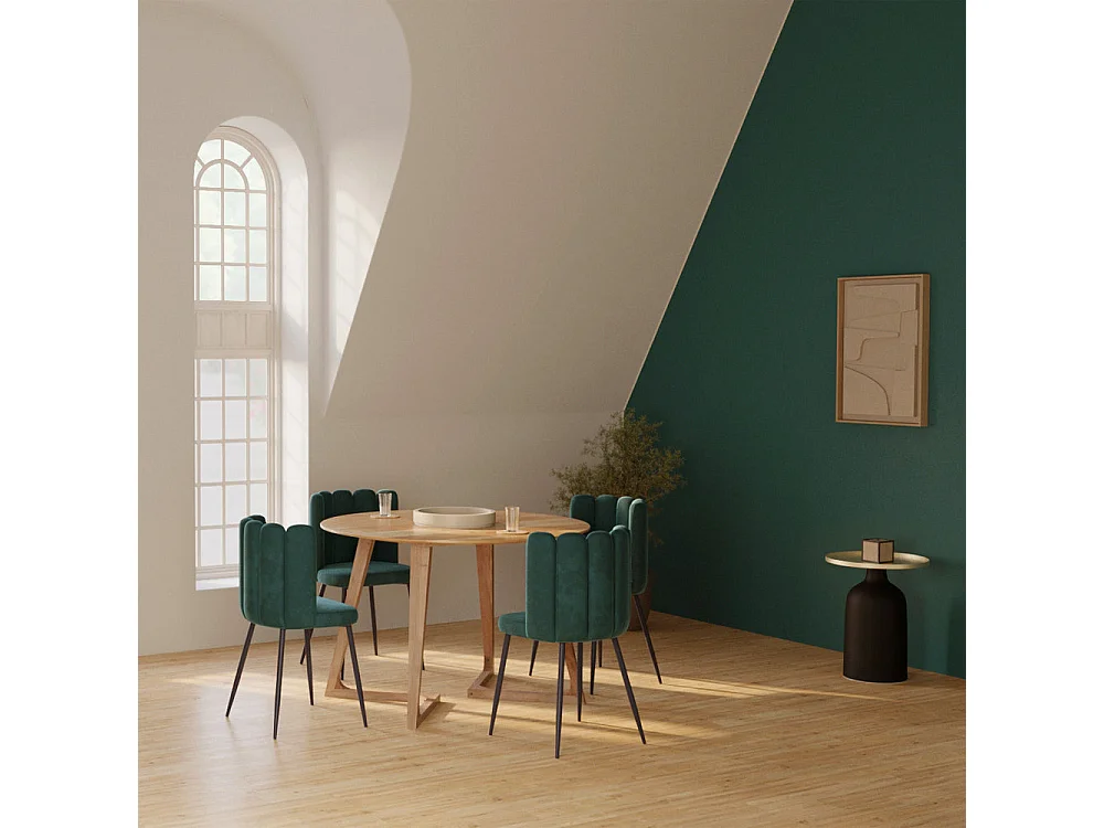 Table d'appoint ronde en métal noir et laiton D45 cm - Lyne