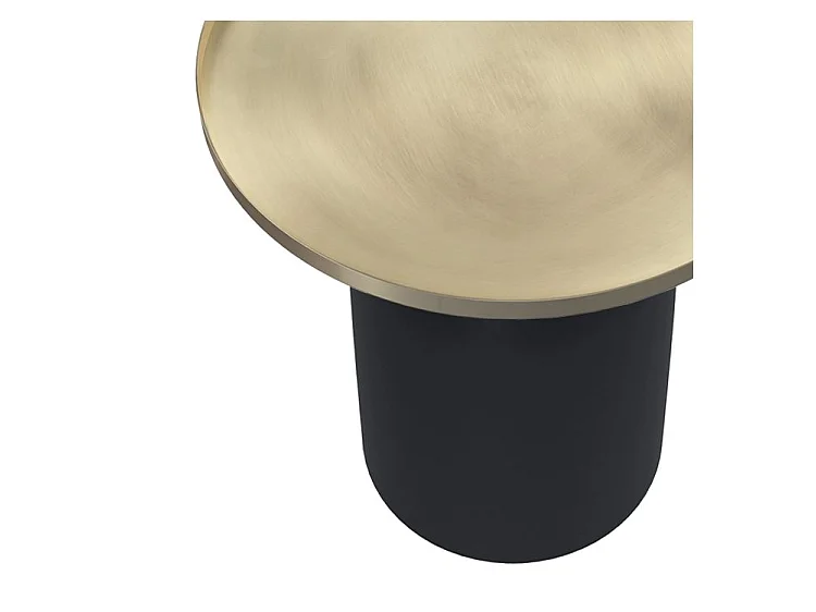 Table d'appoint ronde en métal noir et laiton D45 cm - Lyne